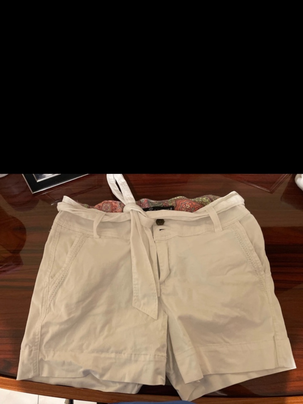White Tie-Waist Casual Shorts